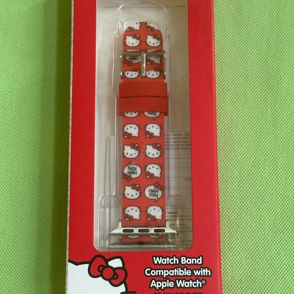 HELLO KITTY WATCH BAND FOR APPLE WATCH:NIB FITS 38/40/41mm APPLE WATCH RED+ - Picture 3 of 11